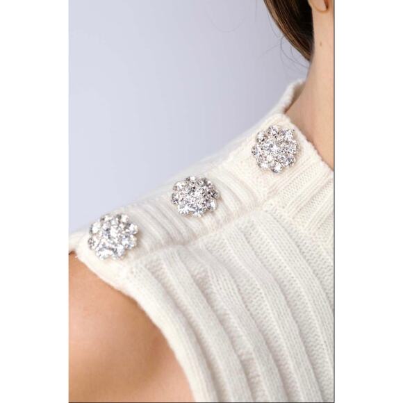 Ganni Off-White O-Neck Vest Sweater Size Small Cream - Picture 2 of 8